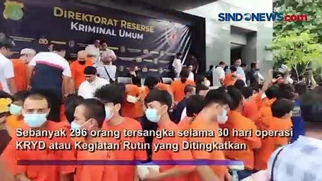 Polda Metro Jaya Tangkap 296 Tersangka Kasus Kejahatan Jalanan