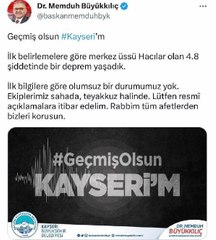 KAYSERİ'DE 4.8 BÜYÜKLÜĞÜNDE DEPREM