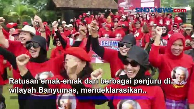 Ratusan Emak-Emak di Banyumas Deklarasi Dukung Ganjar Apa pun Partainya