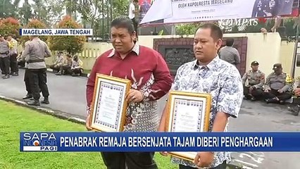 Polresta Magelang Beri Penghargaan kepada Pengemudi yang Tabrak Remaja Bawa SajamTeror Warga