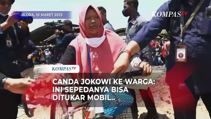 Jokowi Bagikan Sepeda ke Warga: Kalau Ditukar Mobil Bisa Ini, Ada Tulisan Hadiah Presiden