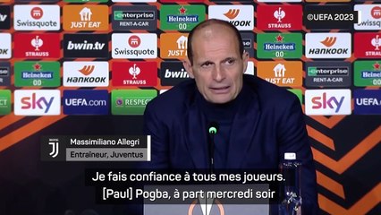Allegri revient sur la mise à l'écart de Pogba