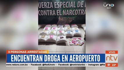 Felcn logra secuestrar metanfetamina camuflada en el aeropuerto Viru Viru