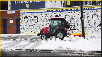 Snow at Elland Road ahead of the Leeds United v Brighton match