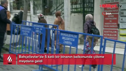 Bahçelievler’de balkonu çöken bina tahliye edildi! Kolonlarından deniz kabuğu çıktı