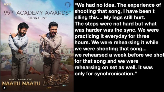 Ntr Jr Says His Legs Still Hurt From Shooting Naatu Naatu