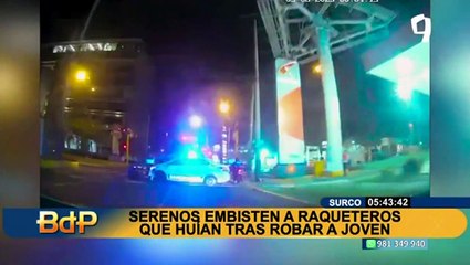 Download Video: Serenos de Surco embisten a raqueteros que huían tras robar a un transeúnte