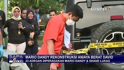 Rekonstruksi Tunjukan Adegan Mario Suruh David Push Up 50 Kali
