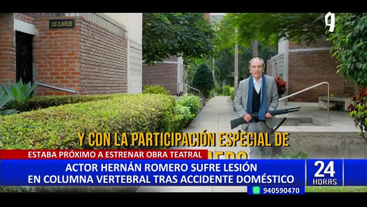 Actor Hernán Romero sufre lesión en columna vertebral tras accidente doméstico