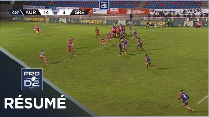 PRO D2 - Résumé Stade Aurillacois-FC Grenoble Rugby: 16-20 - J18 - Saison 2022/2023