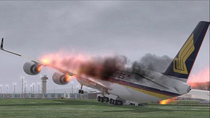 Huge Plane stikes on ground before runway -- Xplane 11