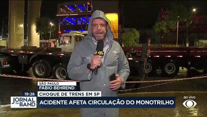 Choque de trens afeta circulação do monotrilho em SP 10/03/2023 11:51:55