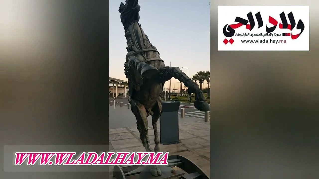 حصان الميكانيكي لنحات التونسي صاحبي في مطار محمد الخامس