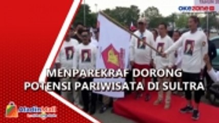 Lepas Ribuan Peserta Jalan Sehat, Sandiaga Uno Dorong Pengelolaan Pariwisata di Kendari
