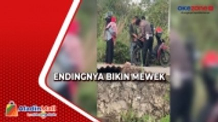Momen Haru Polisi Bantu Belikan Bensin ke Pasutri yang Dorong Motor