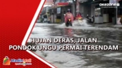 Hujan Deras Rendam Jalan Utama di Pondok Ungu Permai, Bekasi