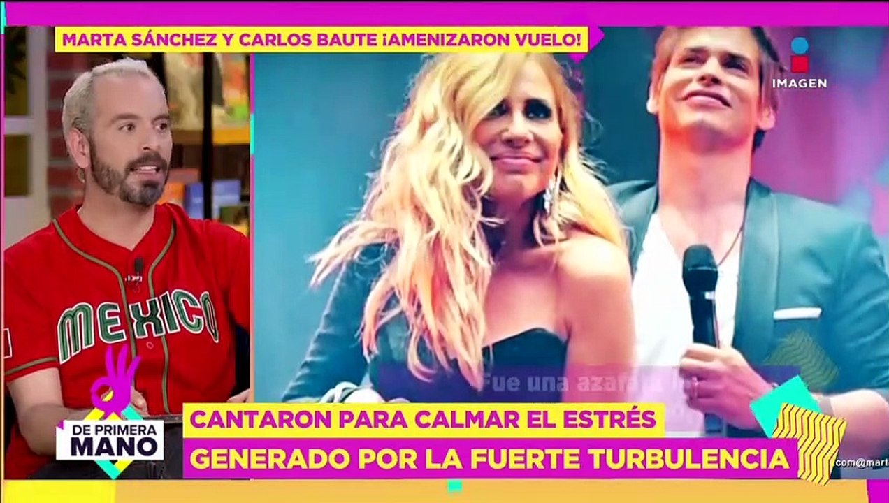 Marta Sánchez y Carlos Baute amenizan turbulencia con su música