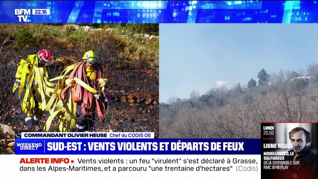Incendie à Grasse: l'origine du feu probablement dû à une rupture d'une ligne électrique , selon le chef du Codis 06