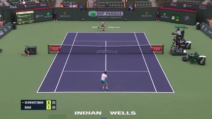 Ruud dispatches Schwartzmann to reach Indian Wells third round