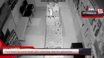 Diyarbakır’da yerin beşik gibi sallandığı deprem görüntüsü