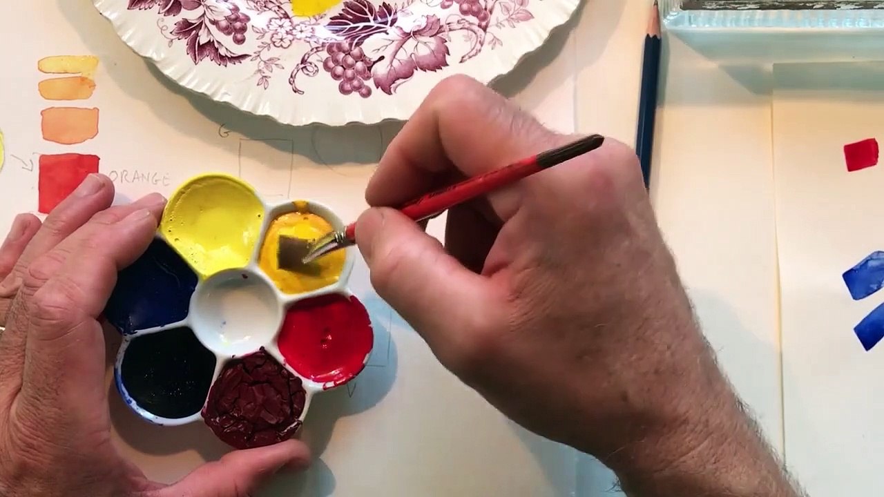 Watercolor Lesson 1 B - color miximg