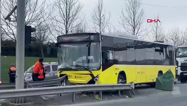 İETT otobüsü kaza yaptı