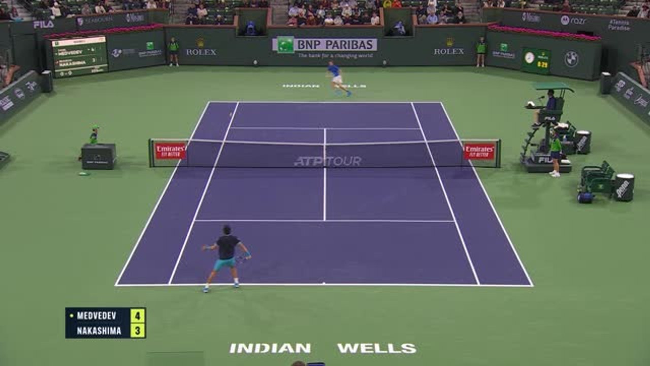 Medvedev eases past Nakashima for 15th straight win