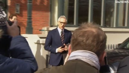 Gary Lineker ignores reporters questions as he leaves his London home