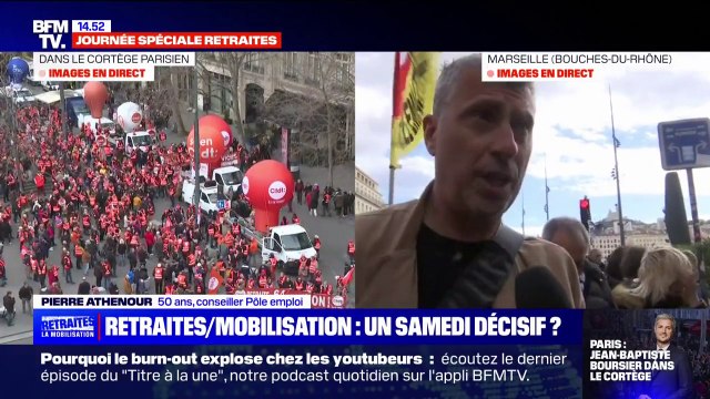 On continuera jusqu'au retrait de la réforme des retraites: à Marseille, ce conseiller Pôle emploi a participé à toutes les manifestations