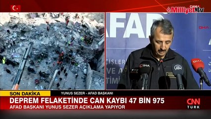Deprem felaketinde 34.gün! Can kaybı 47 bin 975'e yükseldi