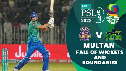 Let's Recap Multan Sultans Fall of Wickets And Boundaries | Match 28 | HBL PSL 8 | MI2T