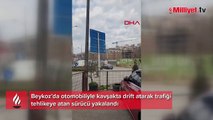 Beykoz'da drift atan ehliyetsiz sürücüye ceza yağdı