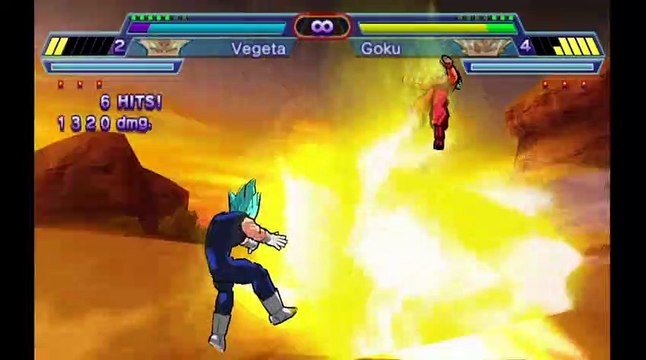 Dragon Ball Z: Shin Budokai 2 MOD HEROES - Goku SSGSS Kaio-ken VS Vegeta SSGSS RJ ANDA #dbs