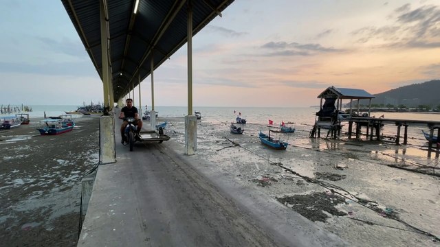 Teluk Bahang Jetty Marina and fishing Village in Penang Island Malaysia