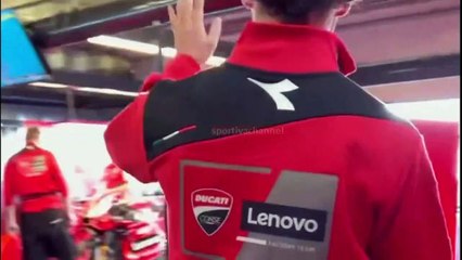 Motogp test Portimao 2023 day 1 start practice_launch control Pecco Bagnaia lead Marini