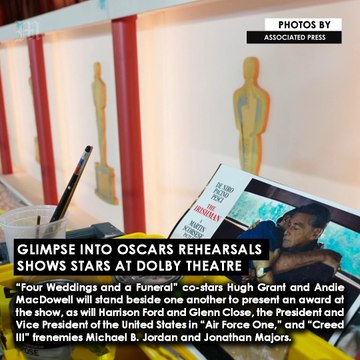 Glimpse into Oscars rehearsals shows stars at Dolby Theatre