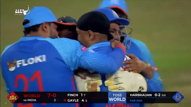 Harbhajan Singh does a Shane Warne to dismiss Chris Gayle in Legends League Cricket 2023