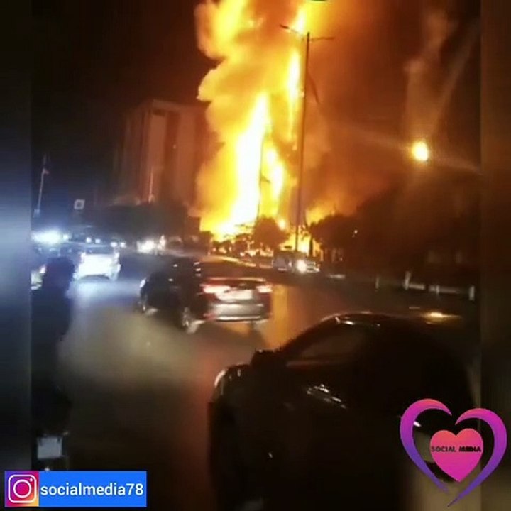 Big Fire in Building