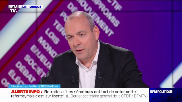 Retraites: Laurent Berger juge que la réponse d'Emmanuel Macron aux syndicats est une forme de bras d'honneur