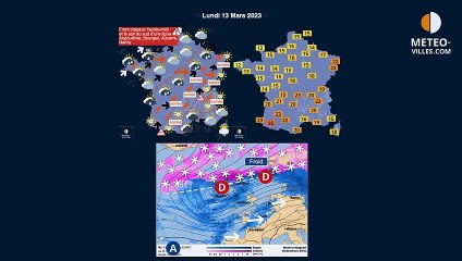 prévisions météo villes du dimanche 12 mars 2023