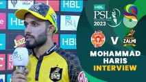 Mohammad Haris Interview | Islamabad United vs Peshawar Zalmi | Match 29 | HBL PSL 8 | MI2T