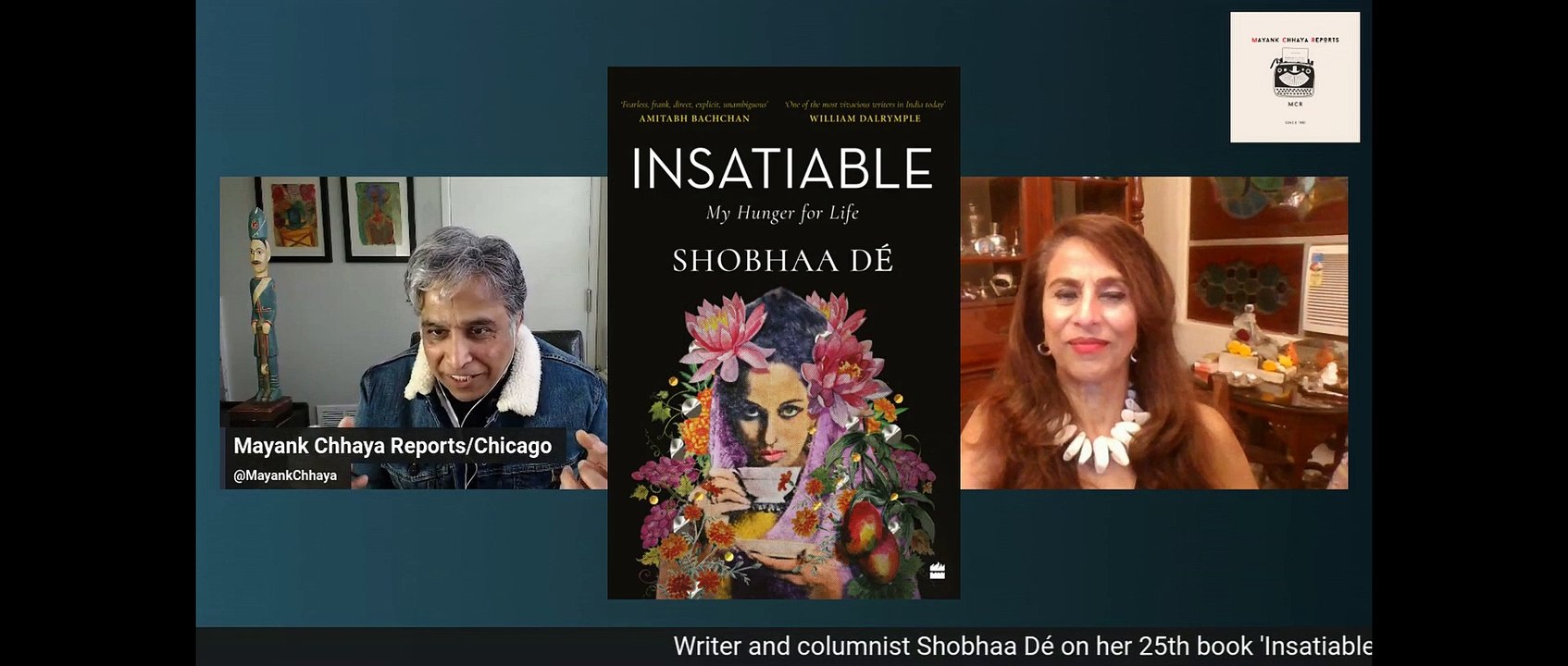 Celebrity Indian writer and columnist Shobha De speaks with Mayank Chhaya | SAM Conversation