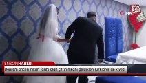 Deprem öncesi nikah tarihi alan çiftin nikahı geldikleri Kırklareli'de kıyıldı