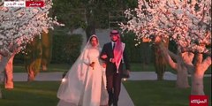 لحظة وصول الأميرة إيمان لحفل زفافها بصحبة شقيقها