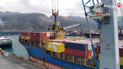 Katar’dan gönderilen konteyner evler İskenderun'a ulaştı