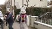 Person dressed as a rabbit protests outside Lineker's home
