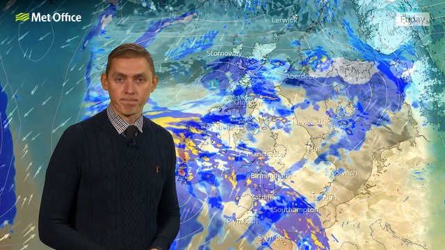 Met Office Evening Weather Forecast 12/03/23 – Milder with rain and strong winds