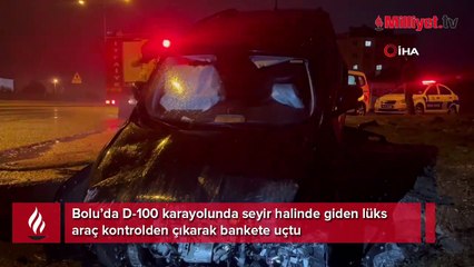 Lüks araç su kanalına uçtu: 1 yaralı