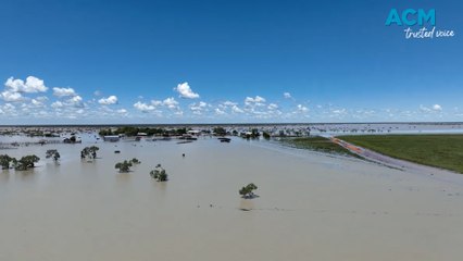 Floodwaters inundate Lake Nash Station