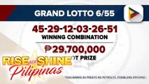 P29.7-M jackpot prize sa Grand Lotto 6/55, nakuha ng lone bettor mula Davao del Sur